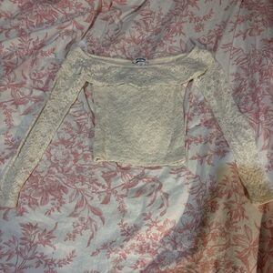 RSQ Cream/White Lace Top